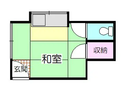栄楽荘(ワンルーム/2階)の間取り写真