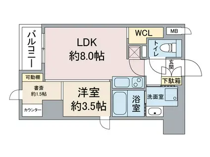 THE 9TH RESIDENCE SAKAE SIDE(1LDK/6階)の間取り写真