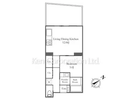 ANQI代々木公園前(1LDK/1階)の間取り写真