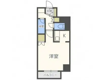 トラストコート17(1K/4階)の間取り写真