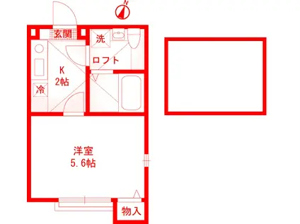 ソレイユ追浜(1K/1階)の間取り写真