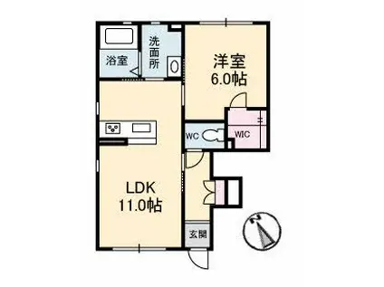 フォレスタ大元(1LDK/1階)の間取り写真
