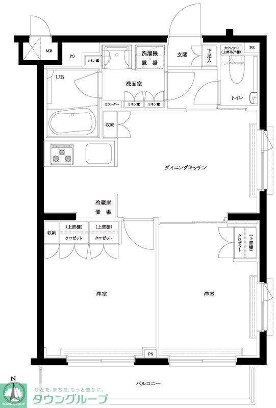 ルーブル都立家政六番館(2DK/3階)の間取り写真