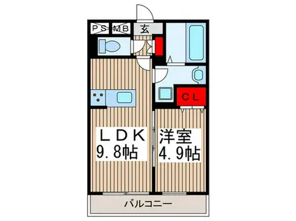 リコルテ柳根町(1LDK/3階)の間取り写真
