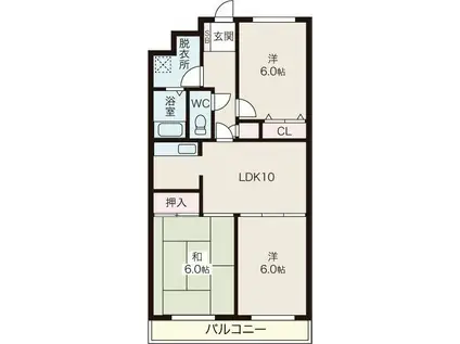 アビタシオン思水(3LDK/2階)の間取り写真