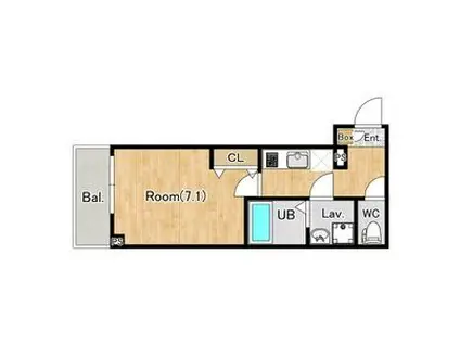 ジーメゾン所沢若狭エスポワール(1K/1階)の間取り写真