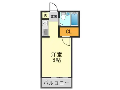 メゾンドプランタン(ワンルーム/2階)の間取り写真