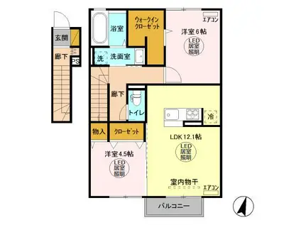 コーポファミーユ M(2LDK/2階)の間取り写真