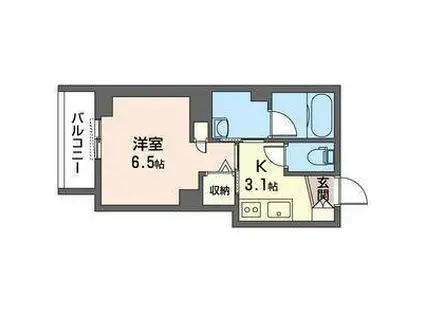 ラ・ルーム泉町(1K/1階)の間取り写真