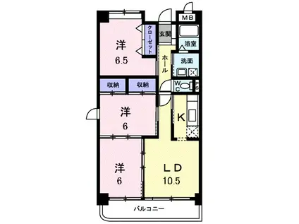 イルマーレ(3LDK/3階)の間取り写真