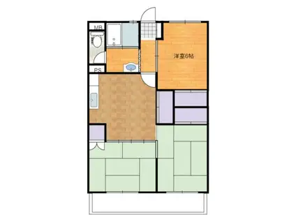 サンルートビル(3DK/4階)の間取り写真