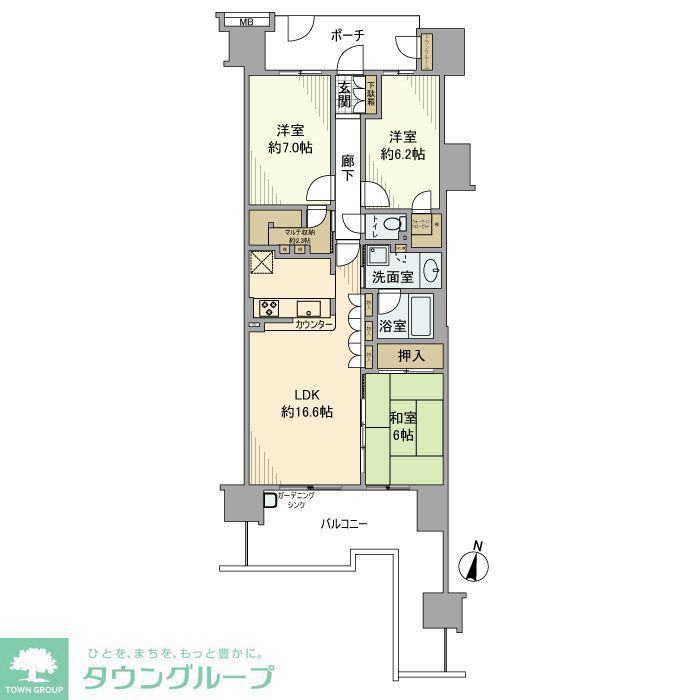 グランレジデンス(3LDK/4階)の間取り写真