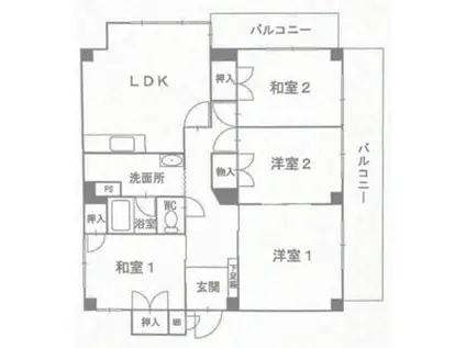 丸美タウンマンション昭和橋(4LDK/2階)の間取り写真