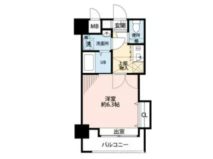 ダイナコートエスタディオ東公園II(1K/5階)の間取り写真