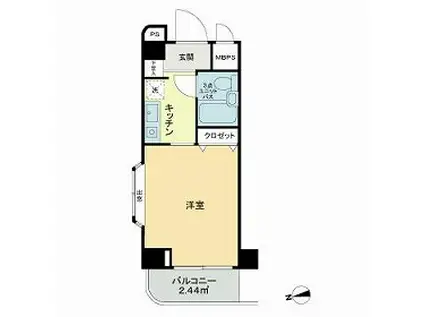 ライオンズマンション金沢八景第12(ワンルーム/2階)の間取り写真