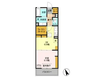 シャンブルK(1DK/3階)の間取り写真