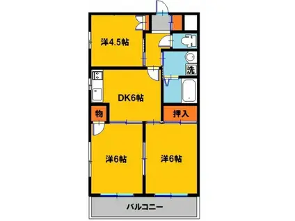 STハイツ(3DK/2階)の間取り写真