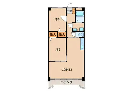 ベルテ堀止(2LDK/2階)の間取り写真