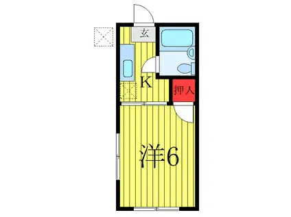 稲葉ハイツ(1K/1階)の間取り写真
