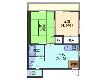 レジェンド(2K/3階)の間取り写真