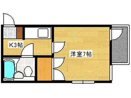 グリーンハイツ観音(1K/2階)の間取り写真