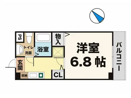 ユースパレス佐野(1K/2階)の間取り写真