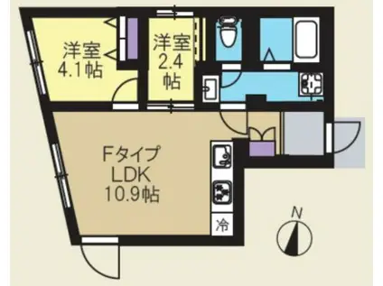 CREAL新高円寺(2LDK/2階)の間取り写真