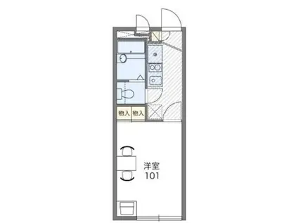 レオパレスエキノックスA(1K/2階)の間取り写真