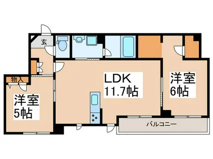 QUALISTA TANA(2LDK/1階)の間取り写真