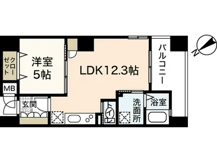 アールヴォレ楠木(1LDK/6階)の間取り写真