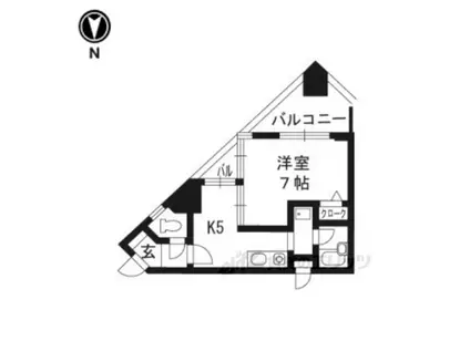 エスリード京都駅前(1DK/5階)の間取り写真