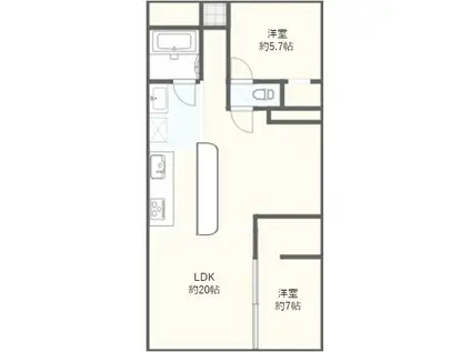 藤和シティホームズ代々木II(2LDK/2階)の間取り写真