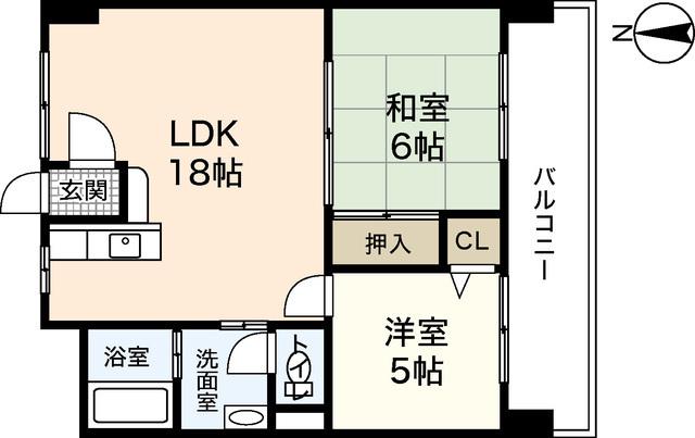 ネットビル6(2LDK/4階)の間取り写真