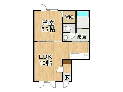 ブリーゼIII(1LDK/1階)の間取り写真