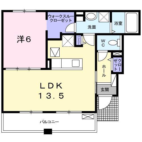 クラリッサ(1LDK/1階)の間取り写真