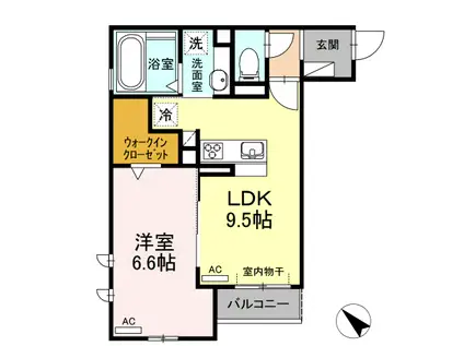 サンレスト A棟(1LDK/3階)の間取り写真
