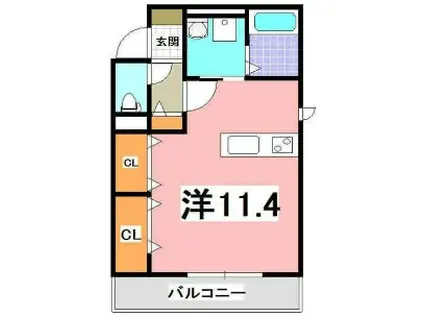 サニーヒル(ワンルーム/1階)の間取り写真