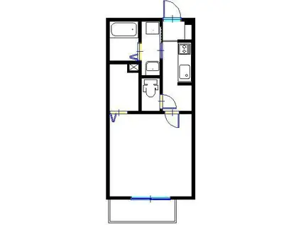 マメゾンI(1K/1階)の間取り写真