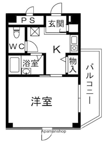 シャルマンフジ和歌山拾弐番館(1K/3階)の間取り写真