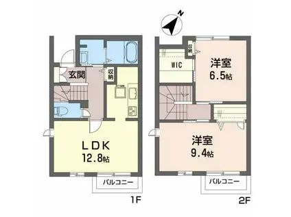 クラヴィエ砂押(2LDK/1階)の間取り写真