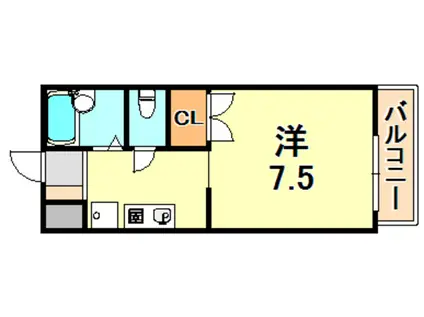 エスポワール須磨(1K/1階)の間取り写真