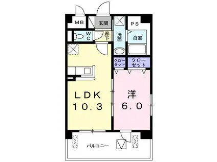 ＪＲ可部線 安芸長束駅 徒歩17分 3階建 築7年(1LDK/3階)の間取り写真