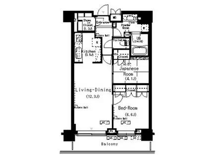 PARK AXIS 辰巳STAGE(2LDK/9階)の間取り写真