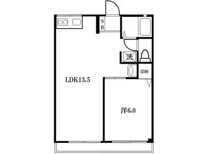 ヌーベル穂高(1LDK/1階)の間取り写真