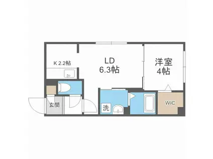 パークハビオ赤坂(1K/9階)の間取り写真