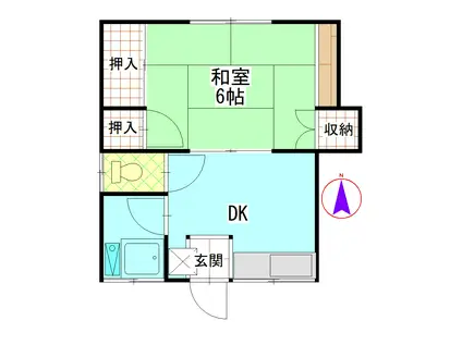 渡辺荘(1DK/1階)の間取り写真