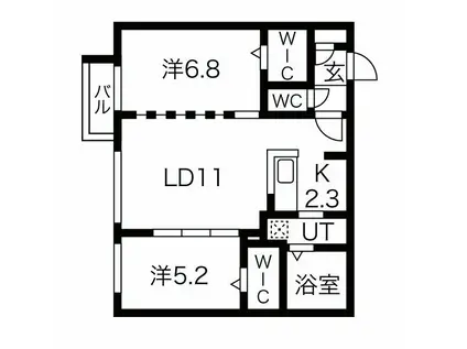 バルボーニセッテ(2LDK/2階)の間取り写真