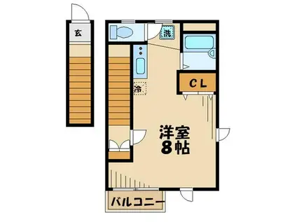 カーサベルデ(ワンルーム/2階)の間取り写真