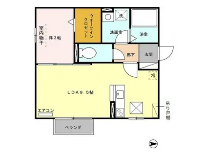 フォルビート(1LDK/1階)の間取り写真