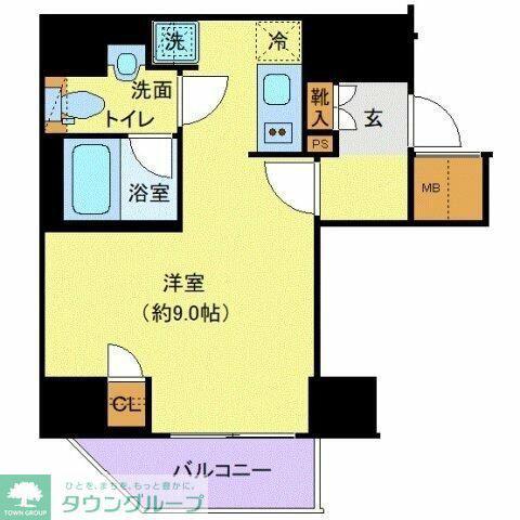ディアレイシャス蒲田II(ワンルーム/2階)の間取り写真